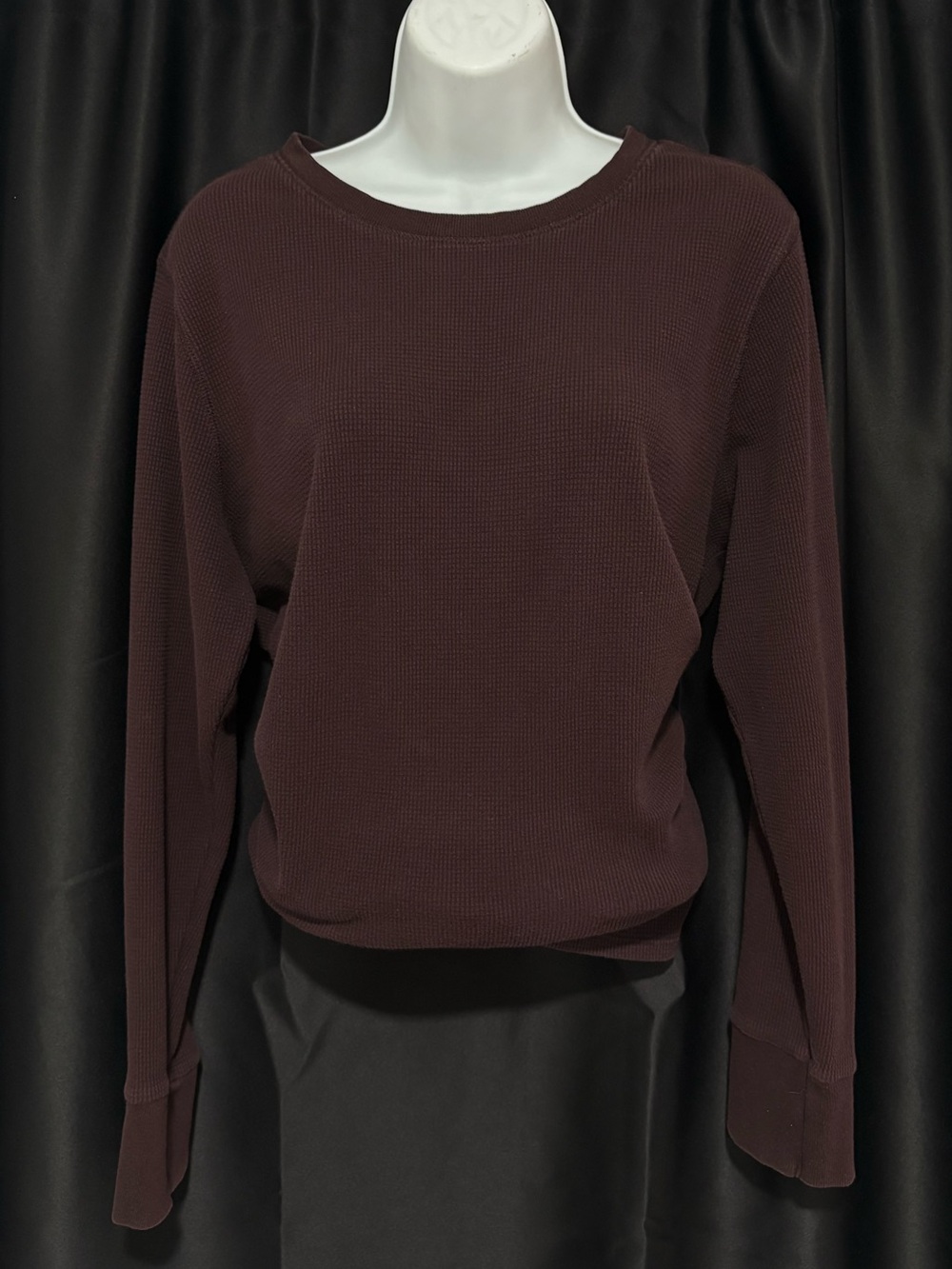 woman’s Brown vintage cozy Waffle Knit Crewneck Sweater XXL